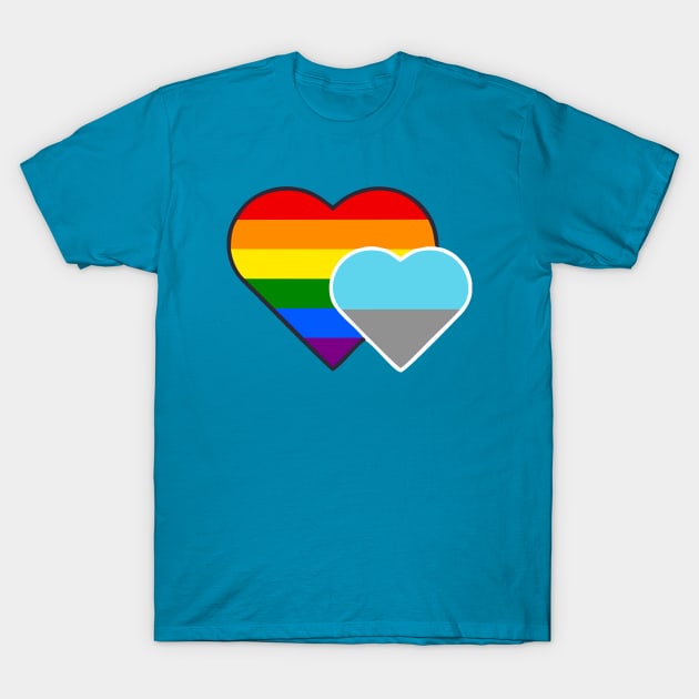 Autosexual Double Heart T-Shirt by Blood Moon Design